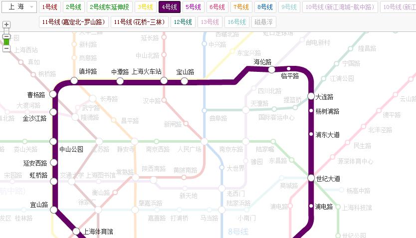 上海火车站附近的地铁是几号线